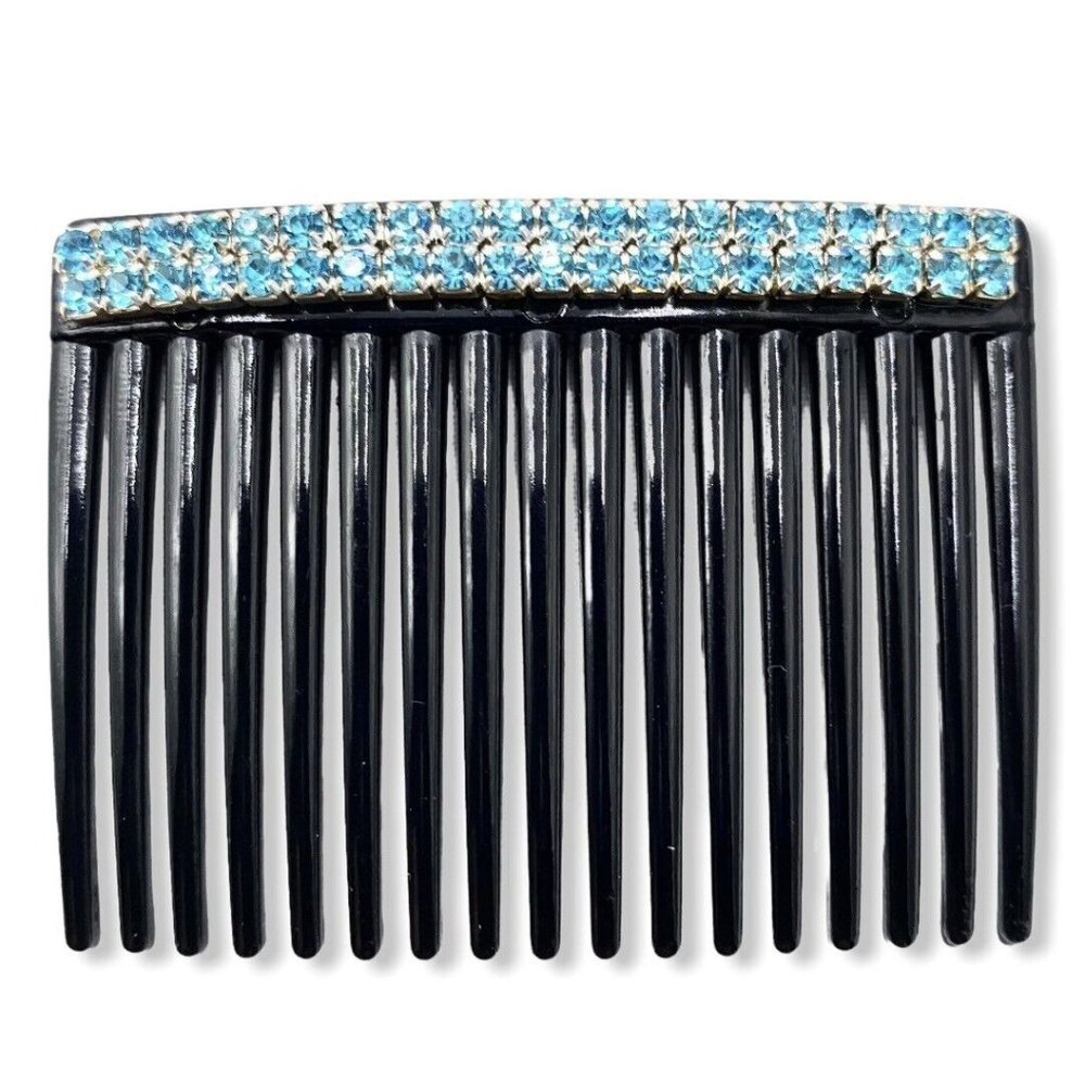 Women Rhinestone Blue Crystal Hairpin Wedding Bridal Hair Comb Hairpin Jewelry - Picture 1 of 6